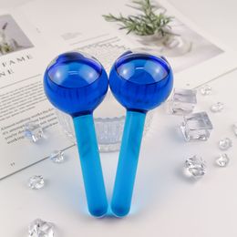 Facial Ice Globe Durable Quartz Glass Ices Cooling Roller Cryo Massage Tools For Body Neck Face Lift Skin Care Home Spa Beauty