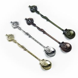 2021 NEW Edward thistle flower leaf Vintage Royal Style Metal coffee spoon Kitchen Fruit Prikkers Dessert Ice-cream Scoop gift