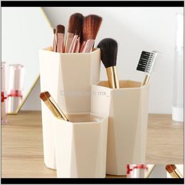 Housekeeping Organisation Home Garden3Grid Make-Up Brush Storage Box Table Organiser Desk Cosmetic Lipstick Brushes Holder Makeup Tool Pen Na