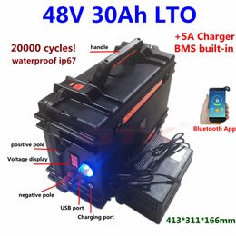 20000 cycles LTO 48V 30Ah Lithium titanate battery for Motor home Solar panel RV camping caravan ebike golf cart+5A charger