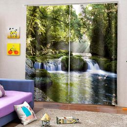 Curtain & Drapes Home Natural Landscape Plant 3D Printing Sunshade Material Custom Decorative Bedroom Living Room