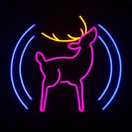 Christmas Deer Sign Holiday Lighting party Home Bar Public Places Handmade Neon Light 12 V Super Bright