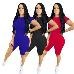 Wholesale Sportswear Tracksuits Summer Women Clothes Short Sleeve Shorts Outfits Two Pieces Set Top Ladies Pants Suits 2021 Type Selling klw6347