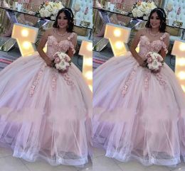 Dammiga rosa quinceanera klänningar kristaller en axelrem applicerad skräddarsydd handgjorda blommor söt födelsedagsfest prom boll klänning vestidos