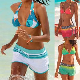 Women's Swimwear Classic Bikini Women Padded Tankini Bathing Suit Set Sporty With Boy Shorts Swimsuit 2021 #36