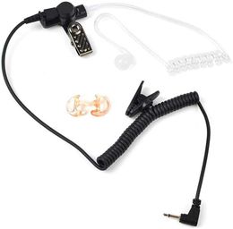 3.5mm 1 pin Listen Only Surveillance Covert Acoustic Air Tube Earpiece Police Radio Headset + Medium Repalcement Earmolds for Motorola Radio