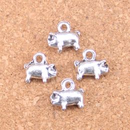 86pcs Antique Silver Bronze Plated lovely pig Charms Pendant DIY Necklace Bracelet Bangle Findings 11*11*4mm