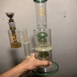 15 inch dab hookah oil rig fab egg glass water pipe recycler showerhead bong heady glass art