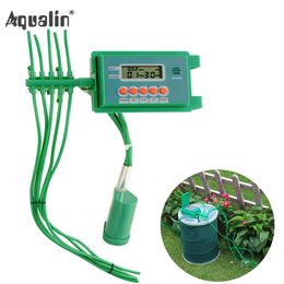 Garden Automatic Pump Drip Irrigation Watering Kits System Sprinkler with Smart Water Timer Controller for Bonsai, Plant #2A 210610