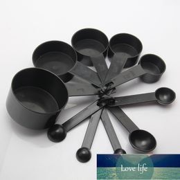 10pcs/lot Black Plastic Measuring Cups Measuring Spoon Kitchen Tools Measuring Set Tools for Baking Coffee Factory price expert design Quality Latest Style