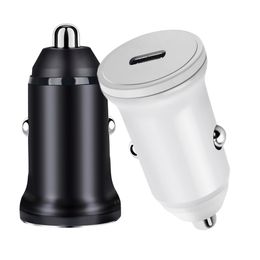 Super Mini Fast Quick Charging 20W USB C Car Charger Auto Power Type c Adapters For IPhone 11 12 13 14 15 Pro Samsung S23 S24 Xiaomi Huawei Android phone PC