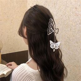 Fashion Punk 2021 Tide Stereo Metal Butterfly Hairpin French Retro Hair Clip Female Wedding Jewellery Accessories Clips & Barrettes