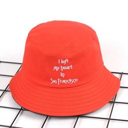 Cloches Letter Embroidery Bucket Hat For Men Women Fashion Outdoor Fishing Adult Panama Summer Lovers Flat Hip Hop Bob Cap