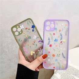 Flower printing Phone Cases For iPhone 12 11 Pro MAX XS XR 8 7 6 Plus SE 2 Lens Protection Shockproof Case Cover