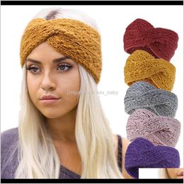 Winter Warmer Ear Knitted Headband Turban For Lady Women Crochet Bow Wide Stretch Hairband Headwrap Hair Bands Jewellery Accessories J8V 1Yubv