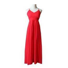 PERHAPS U Chiffon Red Solid V Neck Strap Sleeveless Backless Lace Up Cross Split Empire Maxi Long Dress Summer Sexy D0581 210529