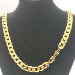 DIY Stamp 18K Gold Filled Cuban/Curb Link Chain Necklace Miami PT Fully Choker Hip Hop 24