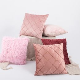 Cushion/Decorative Pillow Cross Border Plain Dutch Velvet Hand Woven Cover Sofa CushionCushion/Decorative