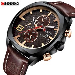 Men Watch CURREN Top Brand Luxury Men's Quartz Wristwatch Male Chronograph Military Sport Date Clock Relogio Masculino 210517