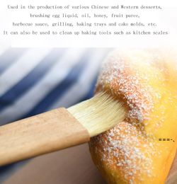 NEWWooden Oil Brushes Wood Handle Baking BBQ Tools Grill Pastry Butter Honey Sauce Basting Bristle Round Flat Brush Baking ZZA11289