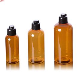 20 x 100ml/200ml/300ml brown PET Bottle,Brown lotion Container With Black Flip Top Cap, Empty Shampoo Refillable Bottlesgoods