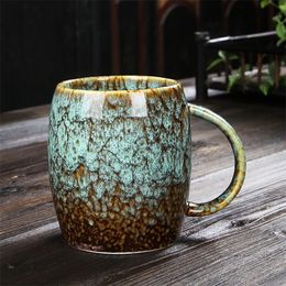 Creative personality mug large capacity simple ceramic cup couple Japanese style coffee 220311