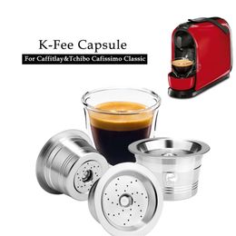 ICafilas ECO-Friendly STAINLESS STEE for K Fee&Caffitaly Refilable Filter tamper Reusable Coffee Capsule Fit Tchibo Machine 210712