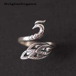 Jewelry 925 Silver Ring Vintage Peacock Charm Minimalism Girlfriend Mother 's Day Gift