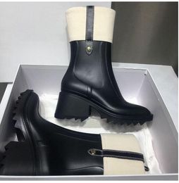 Women Betty Boots Rainboots High Heel Waterproof Designer Boot PVC Rubber Rain Water Shoes Knee High New Design