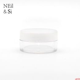 3g 5g Plastic White Jar Lip oil Sample Refillable Nail Polish Empty Cosmetic Cream Bottle Round Containersgood qtys