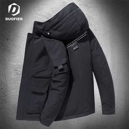 Winter Jacket Men Puffer Jacket Parkas White Duck Down Jackets Hooded Snow Outdoor Thick Warm Padded Overcoat -20 Degree 211110