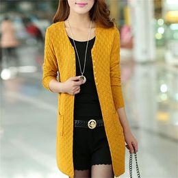 Women Solid Sweater Long Cardigan Fashion Summer Style Sleeve Thin Knitted Female Sweaters 210914