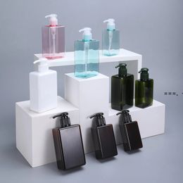 NEW100ml PETG Pump Bottles Square Lotion Shower Gel Refillable Empty Plastic Container for Makeup Cosmetic Bath Shampoo RRF12424