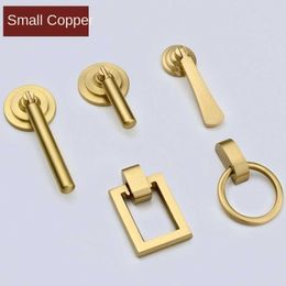 New Chinese cabinet handle pure copper wardrobe door drawer small gold Nordic modern simplicity