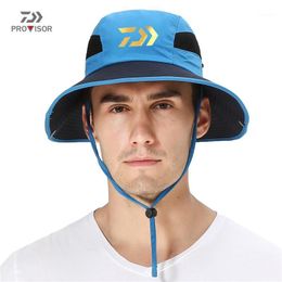 Fishing Sun Hat Outdoor Hiking Sunscreen Windproof Cap 2022 Men's Summer Foldable Breathable Mesh Cycling Caps & Masks