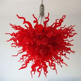 modern Pendant Lamps led chandeliers light chandelier lighting hand blown glass lights red 32 inches restaurant study house decoration living room