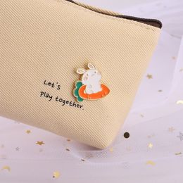 enamel lapel pins Canada - 30 Pcs Lot Rabbit Leaf Carrot Cartoon Brooches Cute Alloy Bag Clothes Badge Jewelry Wholesale Unisex Skirt Backpack Hat Enamel Lapel Pin Accessories