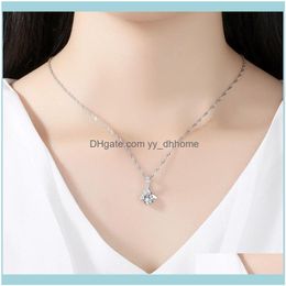 Necklaces & Pendants Jewelrywomen Herringbone Pendant Micro-Inlay Necklace My Heart Zircon Copper Plated Jewellery Chains Drop Delivery 2021 R