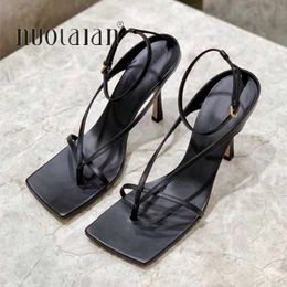 Summer Women Pumps Sexy Gladiator High Heel Sandals Shoe Thin High Heels Open Toe Sandal Lady Ankle Strap Pump Shoes 210624