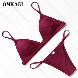 OMKAGI Sexy Bikini Swimsuit Swimwear Women Biquini Push Up Set Swimming Bathing Suit Beachwear Maillot De Bain Femme 210722