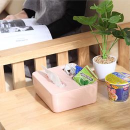 Tissue Boxes & Napkins Desktop Storage Box Eco-Friendly Wheat Straw Case Container Home Kitchen Towel Napkin Papers Organizer