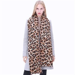 Top luxury leopard print autumn winter women fashion warm shawl scarf wholesale