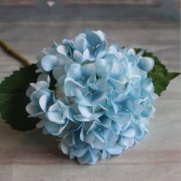 Artificial Hydrangea Flower Head Fake Silk Single Real Touch Hydrangeas for Wedding Centerpieces Home Party Decorative Flowers EEB5736