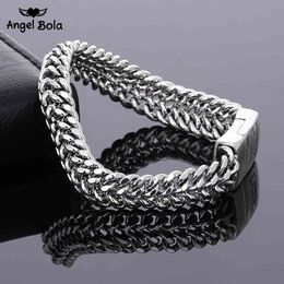 Ancient Silver color Fashion Punk 11.5mm Width Buddha Bracelet for Women DIY Bangle Charms Bracelets Men Pulseira Jewelry Gift