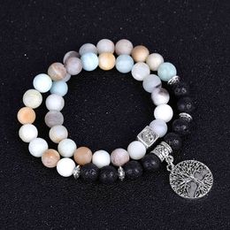 Frosted Life Tree Bracelet Orchid Pine Indian Agate Bracelet Droppable Essential Oil Aromatherapy Jewelry