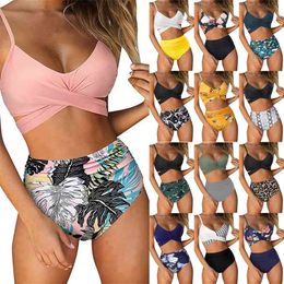 Sexy Women Bikini Women's Striped Printing Padded Push Up 2 Piece Sets Swimsuits Beachweart women's swimming suit 210621