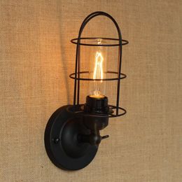 Wall Lamp Loft Industrial Style Brief Vintage Adjustable Antique Black Metal Light E27 Sconce Fixtures For Workroom Hallway