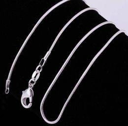 2021 1MM 925 Sterling Silver Snake Chain Necklace 16 18 20 22 24 inch Chains Fashion Jewelry High Quality Factory Price