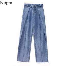 Nbpm Fashion Denim Trousers Wide Leg Jeans Woman High Waist Baggy Streetwear Girls Pants Mujer Vintage Jeans Bottom 210529
