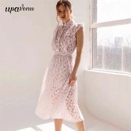 Free Women's Summer Printed Dress Lapel Ruffle Sleeve Single Breasted A-line Midi Elegant Club Party Vestido 210524